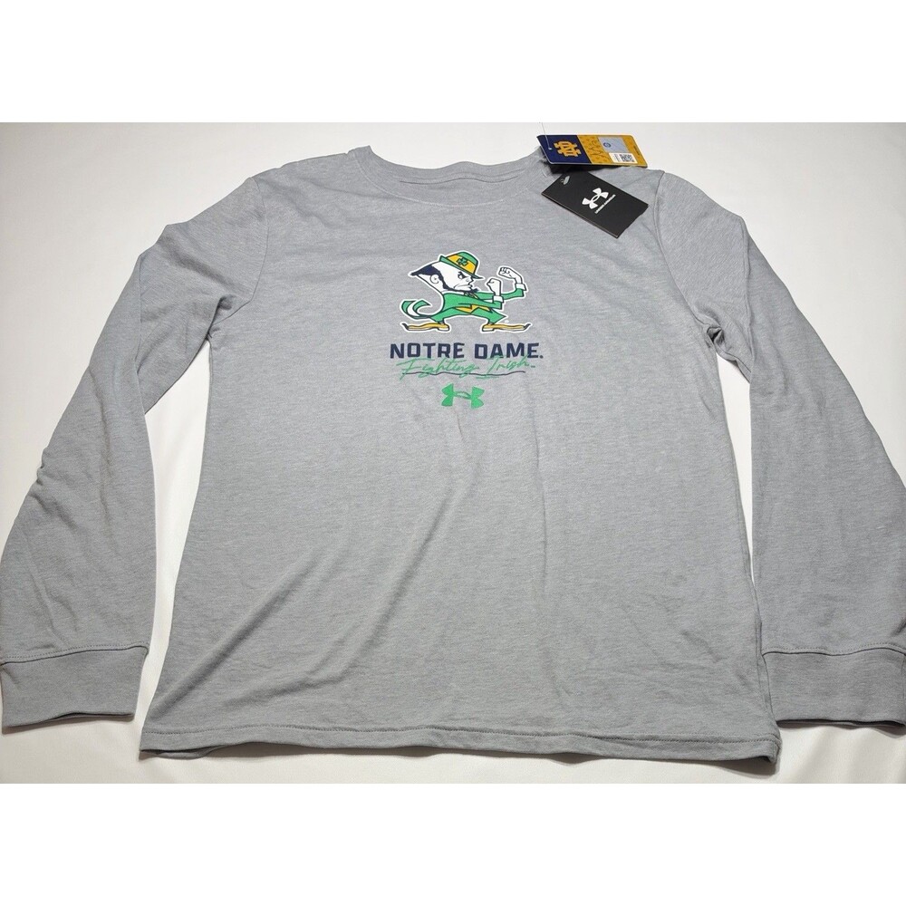 Notre Dame Under Armour Youth Kids Unisex Large Long Sleeve Shirt NWT New